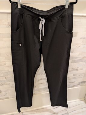 Figs Black Drawstring Scrub Pants